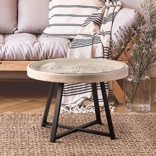 Modern Dinosaur Round Coffee Table - Glass Top - 24.5"W x 24.5"L x 17"H ...